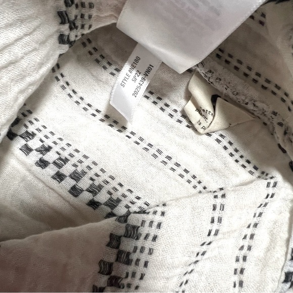 Madewell Women’s Large 2 Piece Lightspun Pull-On Balloon Pant Set Striped Pocket - Picture 13 of 13